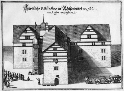 Herzog August -kirjasto Wolfenbüttelissä, vuosina 1655–1660 tekijältä Matthaus the Elder Merian
