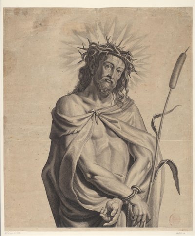 Ecce Homo Sarja Ecce Homo, ristiinnaulittu Kristus, Neitsyt Maria ja Johannes Evankelista (sarjan nimi) tekijältä Mattheus Borrekens
