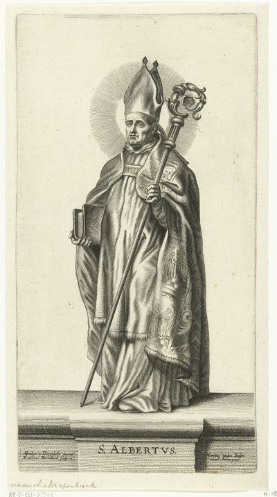 Pyhä Albert S. Albertus (otsikko esineessä) Saints (sarjan nimi) tekijältä Mattheus Borrekens
