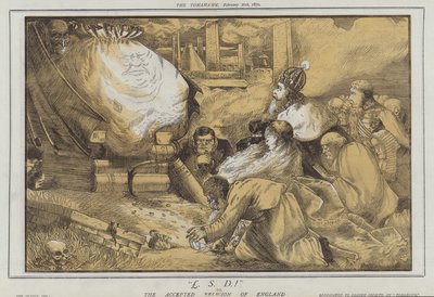 £. S. D. tai Englannin hyväksytty uskonto (väri litho) tekijältä Matthew