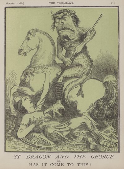 St Dragon and the George vai onko se tullut tähän? (väri litho) tekijältä Matthew