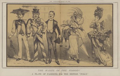 Ajan tuhlausta! tai, A Plate of Fashions for the British Folly (väri litho) tekijältä Matthew