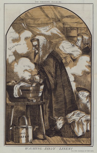 Likaisten liinavaatteiden pesu (väri litho) tekijältä Matthew