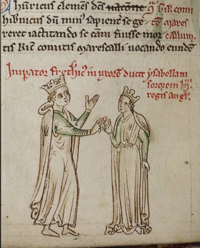 Frederick II ja Isabella Englannista Historia Anglorumista, Chronica majorasta tekijältä Matthew Paris