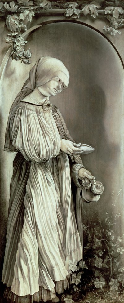 Pyhä Elizabeth Unkari (1207-31) 1509 (grisaille) tekijältä Matthias (c.1480 1528) Grunewald