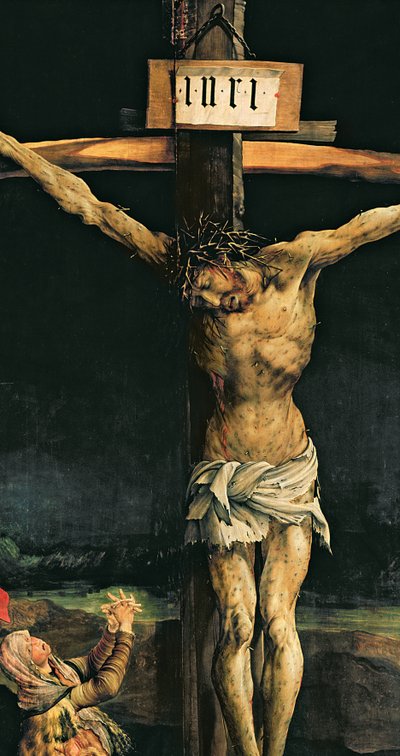 Isenheimin alttaritaulu, noin 1512-15 (öljy paneelille) (yksityiskohta kuvasta 3706) tekijältä Matthias (c.1480-1528) Grunewald