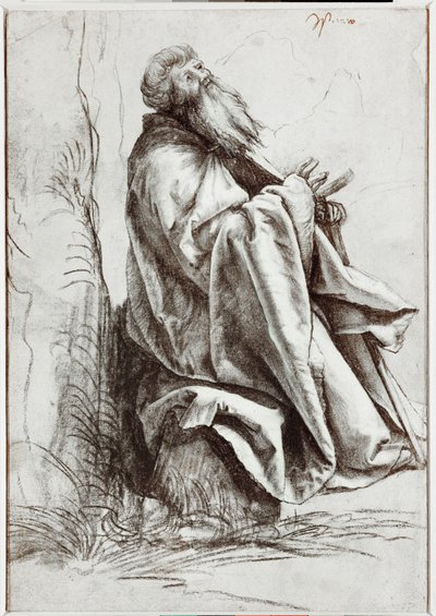 Pyhä Antonius Padovan rukoilee tekijältä Matthias Gruenewald