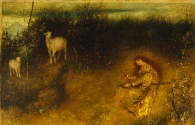 Tyttö vuohineen, 1875 tekijältä Matthijs Maris
