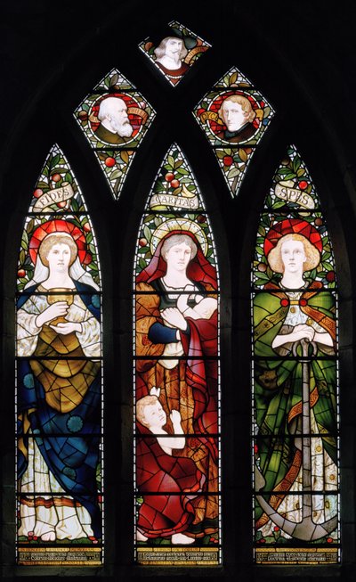 Ang Pintor Window; Pananampalataya, Pag-asa at Kawanggawa, St Machars Cathedral, 1873finn tekijältä Matthijs Maris