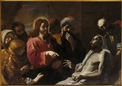 Lasaruksen ylösnousemus, 1600-luvun toinen puoli (öljy kankaalle) tekijältä Mattia (1613 99) Preti