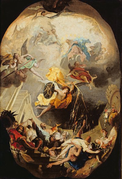 Dominikaaninen ritarikunta voittaa harhaopin, 1750 tekijältä Mattia Bortoloni