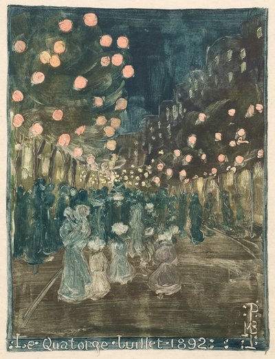 Bastille-päivä, 1892. tekijältä Maurice Brazil Prendergast