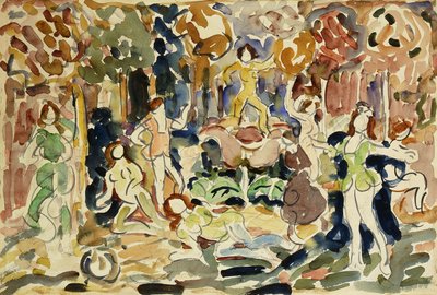 Tanssivat hahmot, n. 1910-1913 tekijältä Maurice Brazil Prendergast