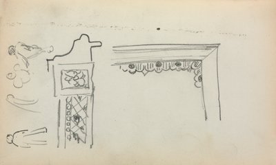 Italialainen luonnoskirja: Arkkitehtoniset yksityiskohdat ja hahmot, sivu 199, 1898-1899. tekijältä Maurice Brazil Prendergast