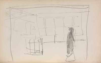 Italialainen luonnoskirja: Kuva sisätiloissa sivulla 175, 1898-1899. tekijältä Maurice Brazil Prendergast
