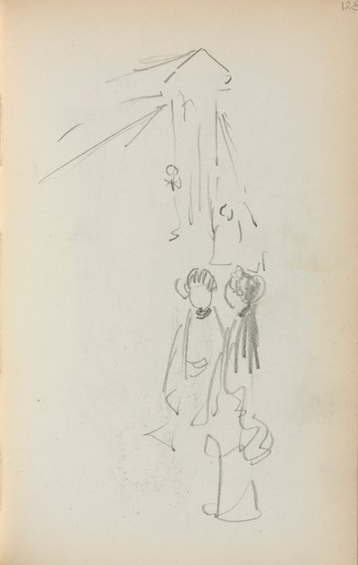 Italialainen luonnoskirja: Kuvat sivu 128, 1898-1899. tekijältä Maurice Brazil Prendergast