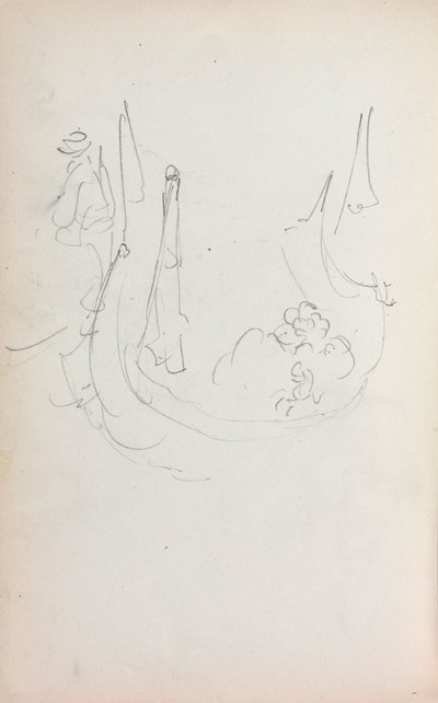 Italialainen luonnoskirja: Gondola sivu 35, 1898-1899. tekijältä Maurice Brazil Prendergast