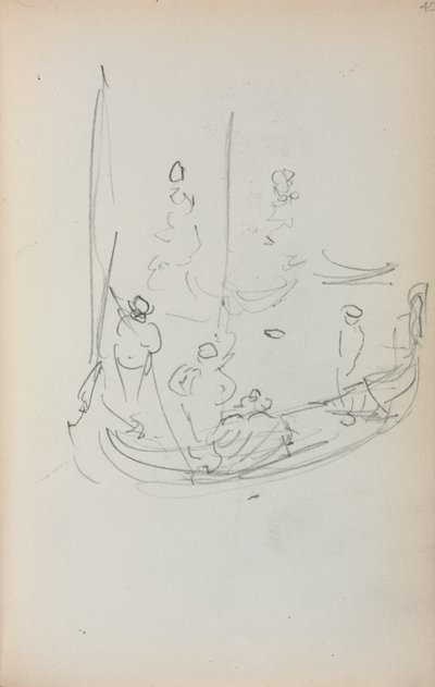 Italialainen luonnoskirja: Gondola sivu 40, 1898-1899. tekijältä Maurice Brazil Prendergast