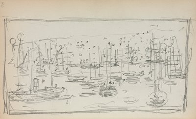 Italian luonnoskirja: Harbour sivu 78, 1898-1899. tekijältä Maurice Brazil Prendergast