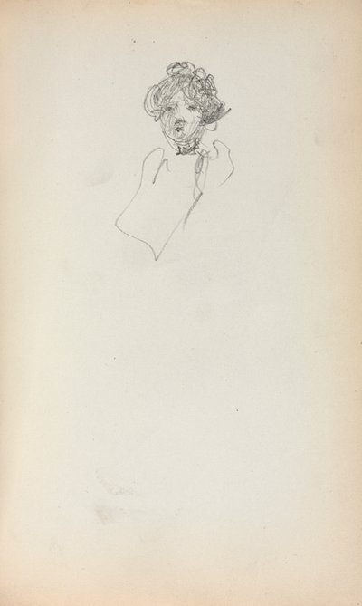 Italialainen luonnoskirja: Naisen pää, sivu 215, 1898-1899. tekijältä Maurice Brazil Prendergast