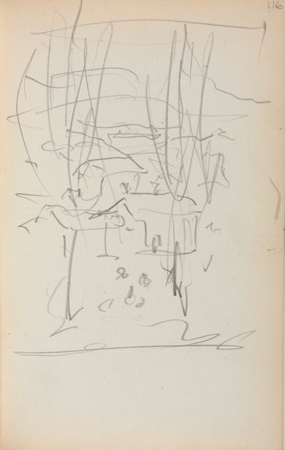 Italialainen luonnoskirja: Maisema sivu 116, 1898-1899. tekijältä Maurice Brazil Prendergast