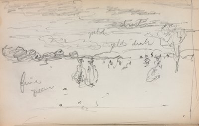 Italialainen luonnoskirja: Maisema sivu 57, 1898-1899. tekijältä Maurice Brazil Prendergast