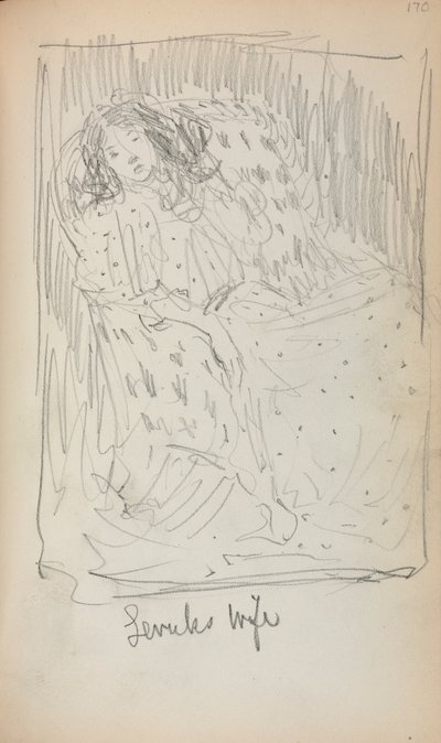 Italialainen luonnoskirja: Levuksin vaimo sivu 170, 1898-1899. tekijältä Maurice Brazil Prendergast