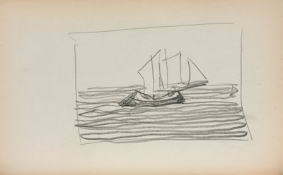 Italialainen luonnoskirja: Purjevene sivu 75, 1898-1899. tekijältä Maurice Brazil Prendergast