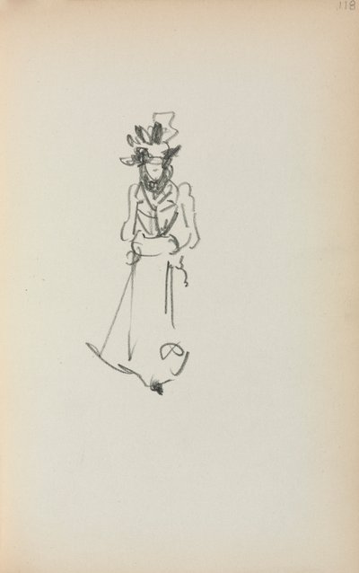 Italialainen luonnoskirja: Pysyvä nainen, sivu 118, 1898-1899. tekijältä Maurice Brazil Prendergast