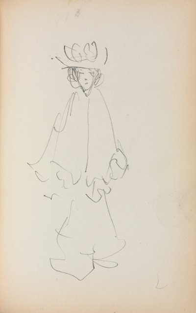 Italialainen luonnoskirja: Pysyvä nainen, sivu 147, 1898-1899. tekijältä Maurice Brazil Prendergast