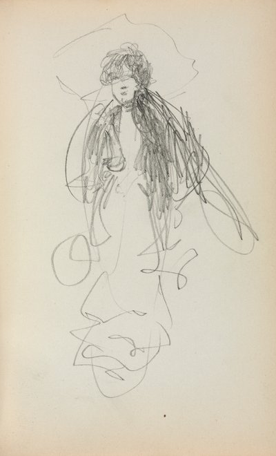 Italialainen luonnoskirja: Pysyvä nainen, sivu 219, 1898-1899. tekijältä Maurice Brazil Prendergast