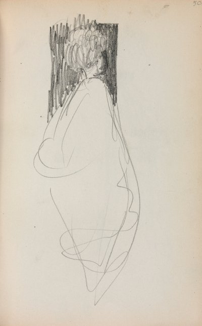 Italialainen luonnoskirja: Pysyvä nainen, sivu 50, 1898-1899. tekijältä Maurice Brazil Prendergast