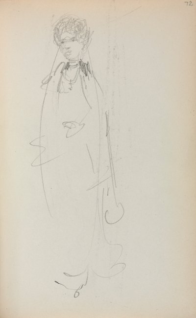 Italialainen luonnoskirja: Pysyvä nainen, sivu 72, 1898-1899. tekijältä Maurice Brazil Prendergast