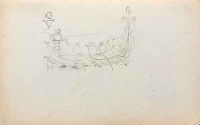 Italialainen luonnoskirja: Venetian Boat sivu 29, 1898-1899. tekijältä Maurice Brazil Prendergast