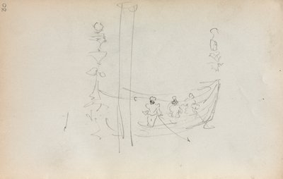 Italialainen luonnoskirja: Venetian Boat sivu 30, 1898-1899. tekijältä Maurice Brazil Prendergast