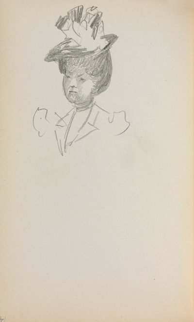 Italialainen luonnoskirja: Nainen, Rinnan pituus sivu 142, 1898-1899. tekijältä Maurice Brazil Prendergast