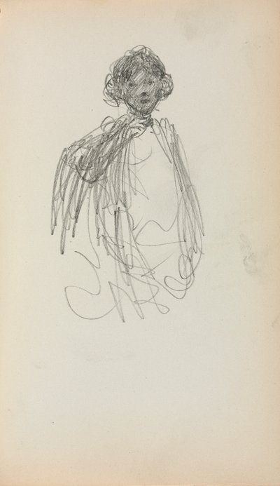Italialainen luonnoskirja: Nainen, vyötäröpituus sivu 217, 1898-1899. tekijältä Maurice Brazil Prendergast