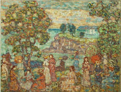 Maisema (rantakuvaus) tekijältä Maurice Brazil Prendergast