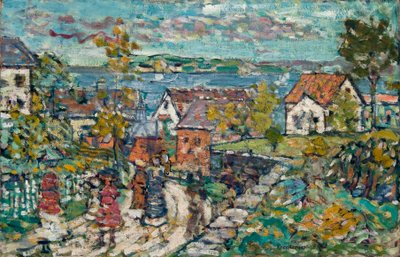 Maisema (tie ja kaupunki) tekijältä Maurice Brazil Prendergast