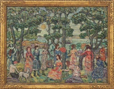 Maisema hahmoineen, 1921 tekijältä Maurice Brazil Prendergast