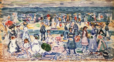 Laskuvesi, Revere Beach, n. 1910-11 tekijältä Maurice Brazil Prendergast