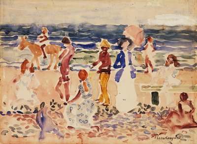 Rannalla, n. 1920-23 tekijältä Maurice Brazil Prendergast