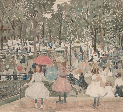 The Mall, Central Park, 19001903. tekijältä Maurice Brazil Prendergast