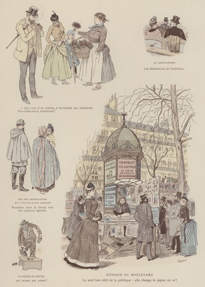 Kuvitus Paris Brillantille (väri litho) tekijältä Maurice Charles Mathieu Bonvoisin