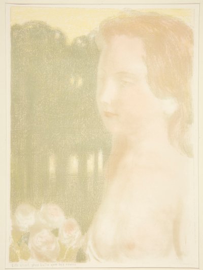 Elle etait plus belle que les reves (Hän oli kauniimpi kuin unelmat) elokuvasta Love: Kaksitoista litografiaa värillisenä tekijältä Maurice Denis