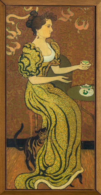 Madame Ransonin muotokuva kissassa noin 1892 (öljy kankaalle) tekijältä Maurice Denis