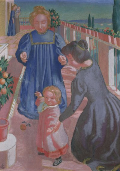 Ensimmäiset askeleet terassilla Fiesolessa, 1898 tekijältä Maurice Denis