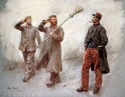 Saksan vankileirillä Dinanissa (Bretagne, Ranska) Maurice Orangen piirros tekijältä Maurice Henri Orange