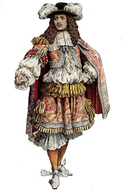 Ranskan kuningas Ludvig XIV - Kromatypografia Gustave Toutwelven "" Le Roy Soleil" -kirjassa" (Louis XIV), kuvitus Maurice Leloir (1853-1940) tekijältä Maurice Leloir