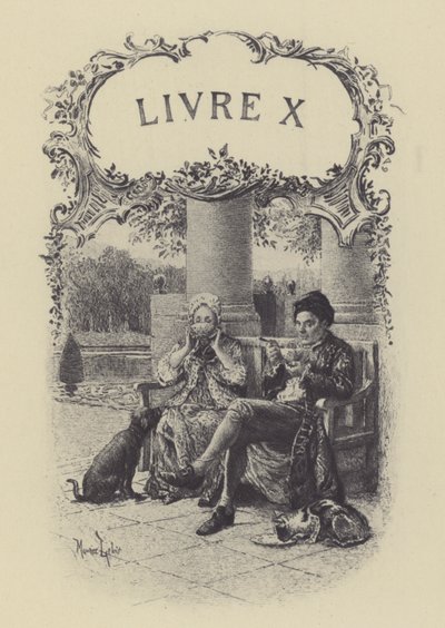 Kuvitus kirjaan X Jean-Jacques Rousseaun tunnustuksista (kaiverrus) tekijältä Maurice Leloir